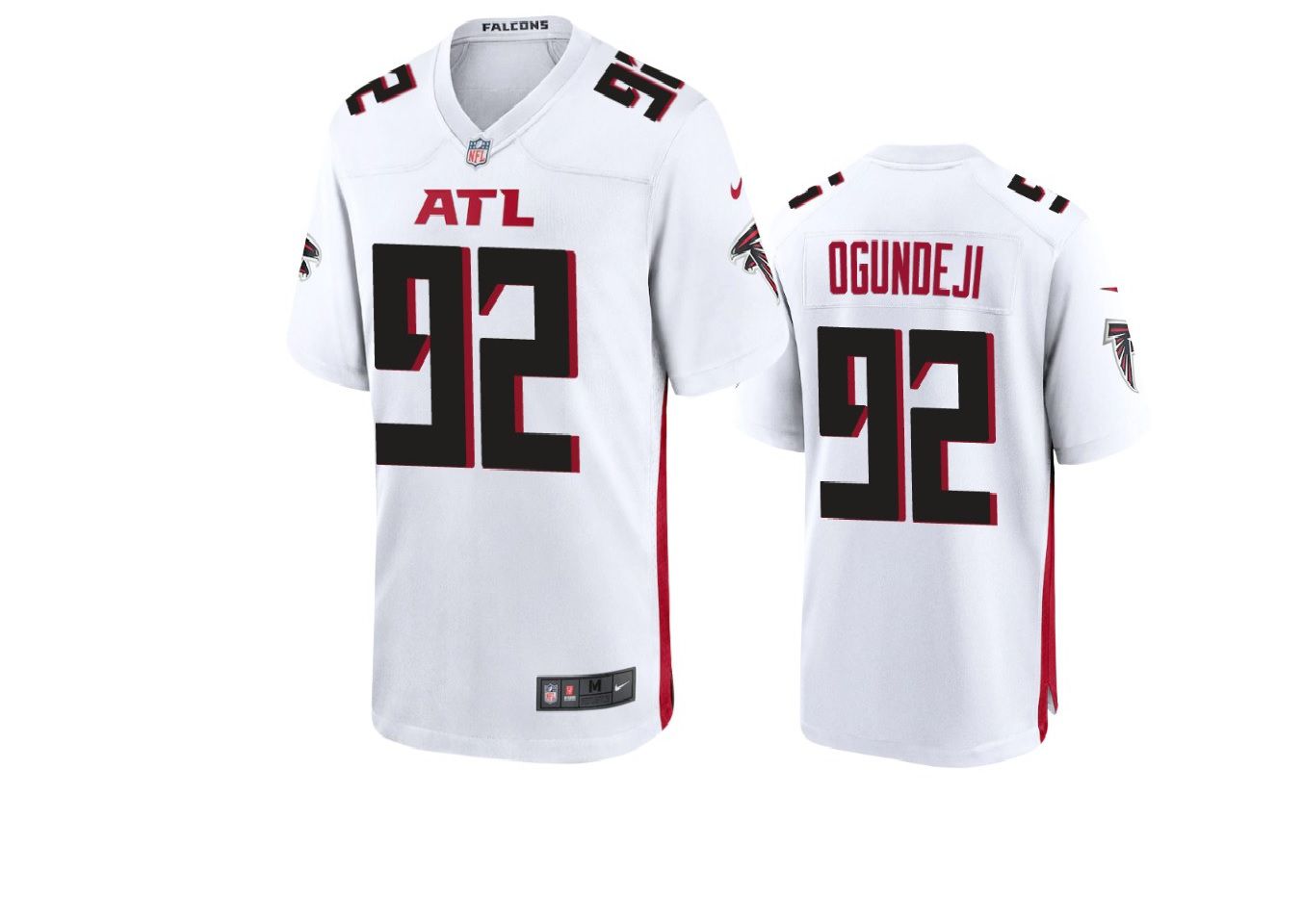 Men Atlanta Falcons #92 Adetokunbo Ogundeji Nike White Game NFL Jersey->atlanta falcons->NFL Jersey